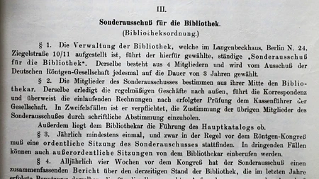 Auszug aus der am 31. März 1907 in der Sitzung der DRG beschlossenen Bibliotheksordnung. 